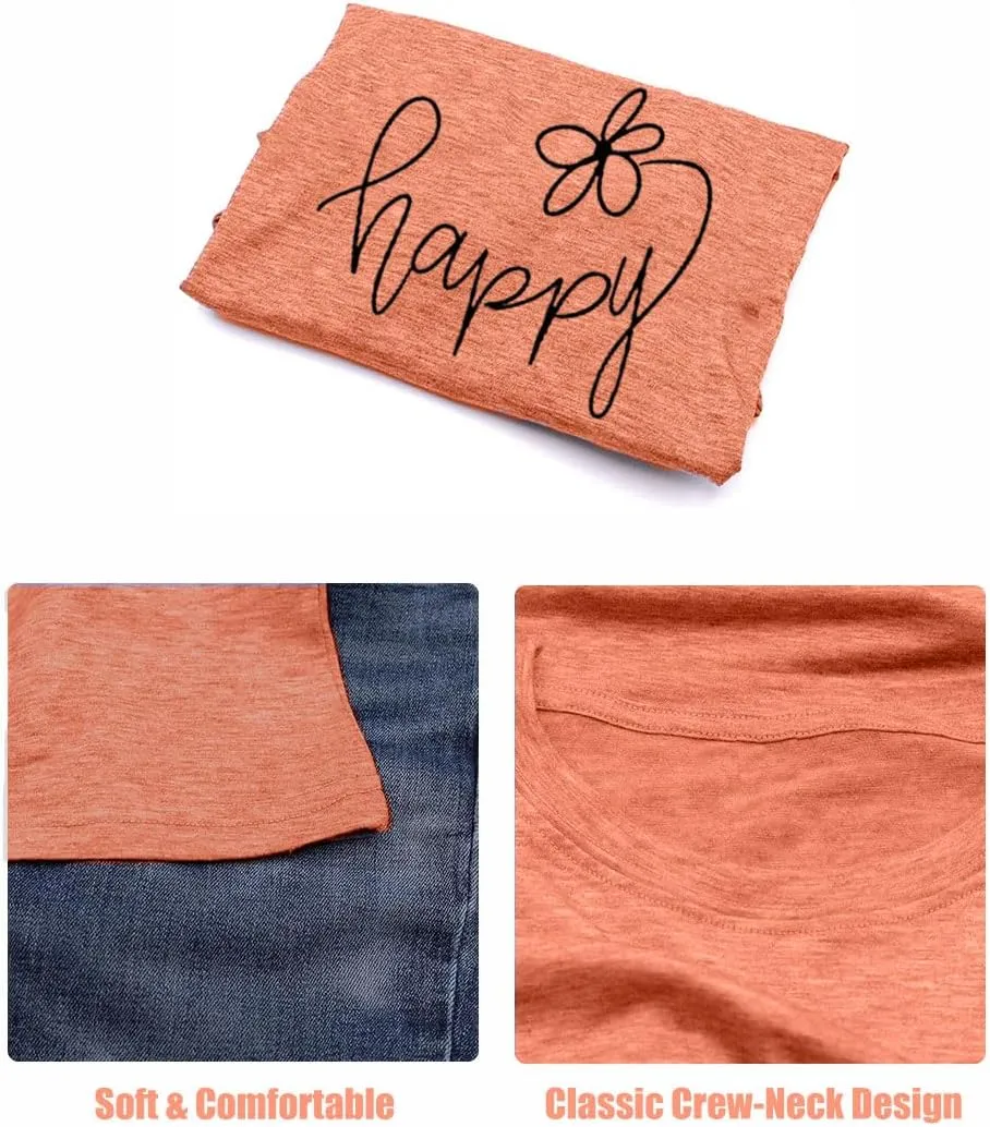 Women Choose Happy T Shirt Funny Cute Graphic Tee Blessed Tshirt Inspirational Short Sleeve Summer Casual Tops