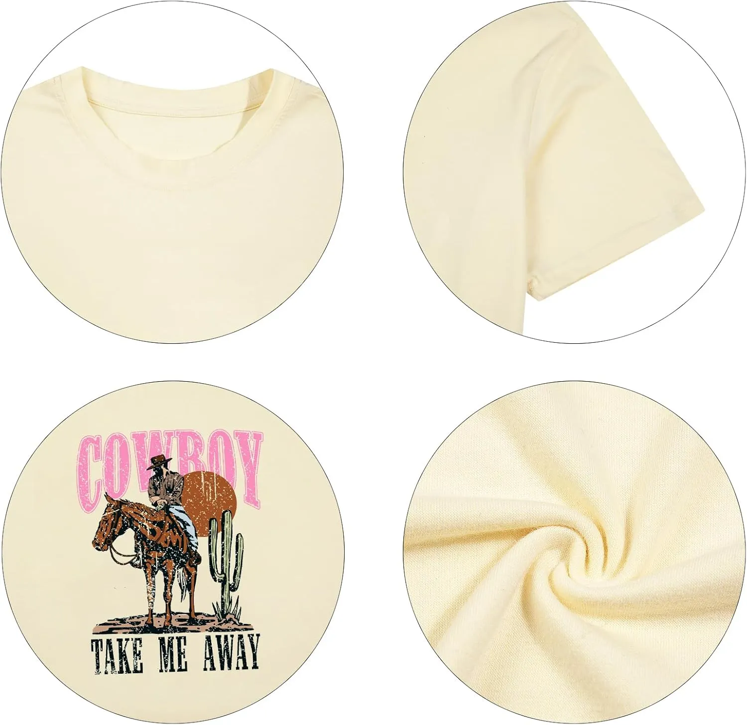Women Oversized Cowboy Take Me Away Shirt Vintage Western Cowboy Shirts Country Music Graphic Tee Tops