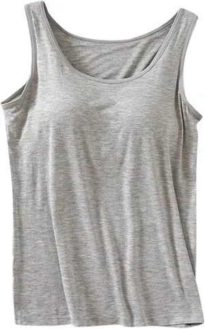 Women Shelf Bra Camisoles Tops Adjustable Spaghetti Strap Cami Tank Tops Breathable Cotton Undershirt
