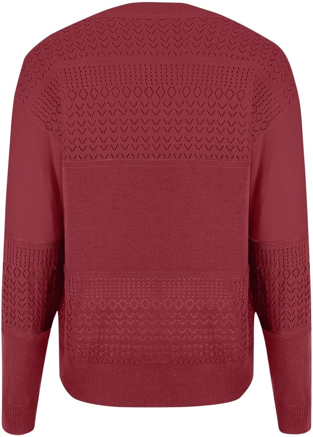 Women Sweaters Casual Long Sleeve V Neck Crochet Pullover Sweater Cable Knit Fashion Spring Tops