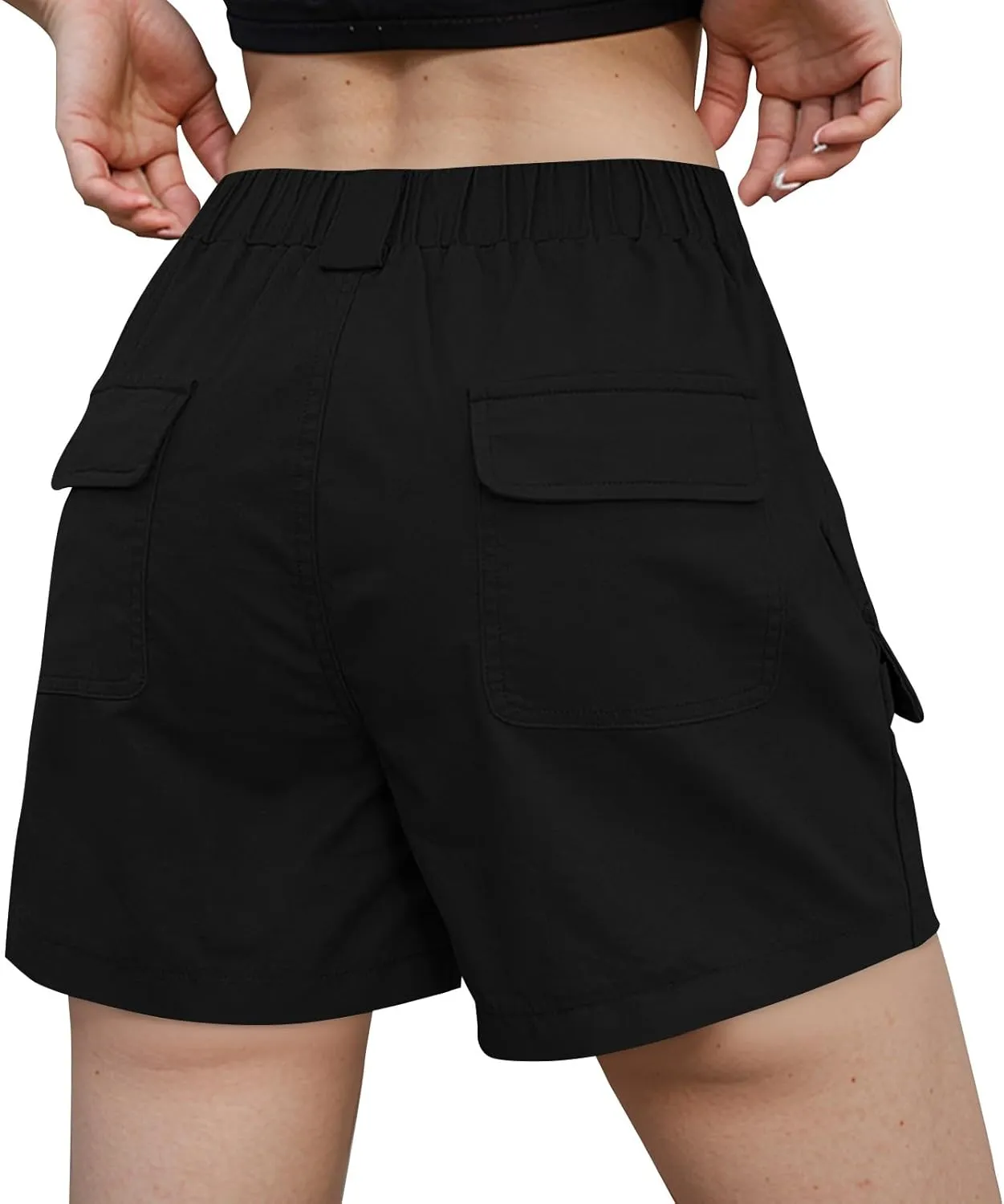 Women's 2025 Cargo Shorts Stretchy High Waisted Workout Shorts with Pockets Hiking Outdoor Adventures