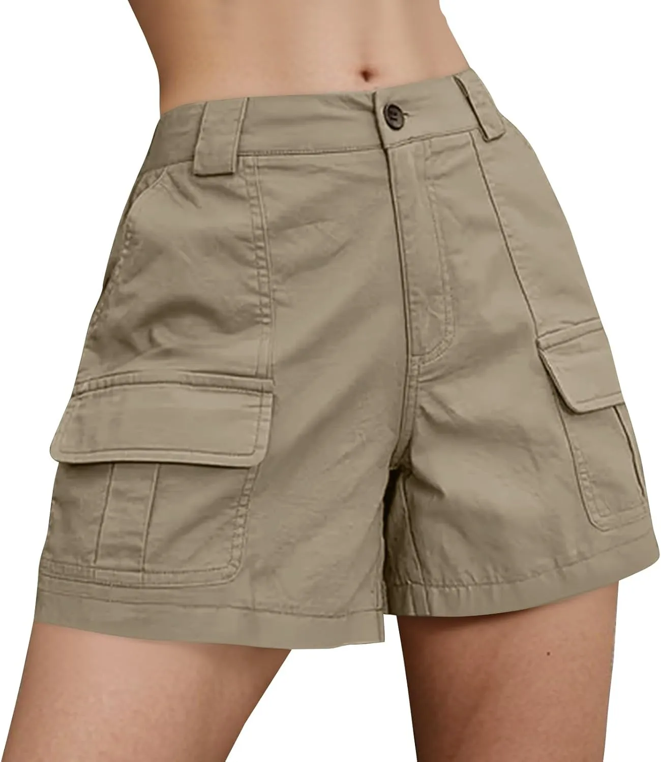 Women's 2025 Cargo Shorts Stretchy High Waisted Workout Shorts with Pockets Hiking Outdoor Adventures