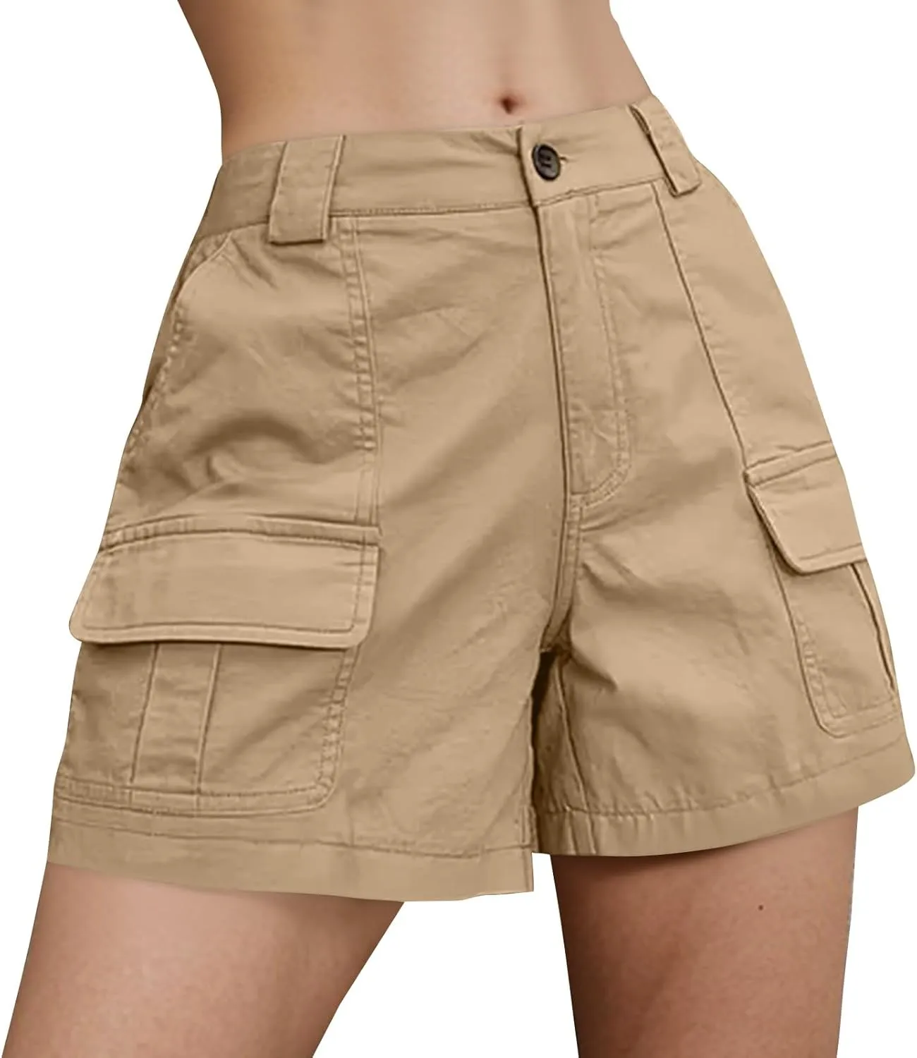 Women's 2025 Cargo Shorts Stretchy High Waisted Workout Shorts with Pockets Hiking Outdoor Adventures