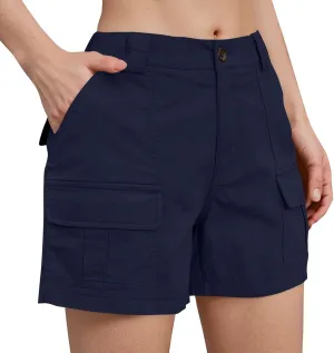 Women's 2025 Cargo Shorts Stretchy High Waisted Workout Shorts with Pockets Hiking Outdoor Adventures