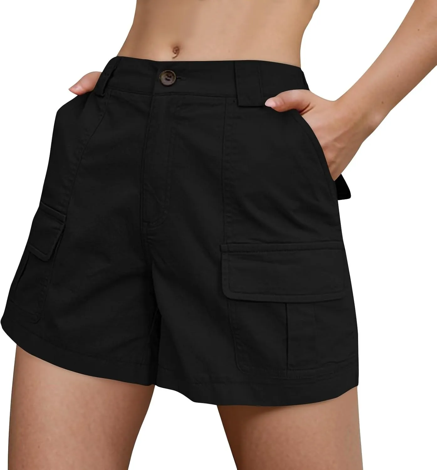 Women's 2025 Cargo Shorts Stretchy High Waisted Workout Shorts with Pockets Hiking Outdoor Adventures