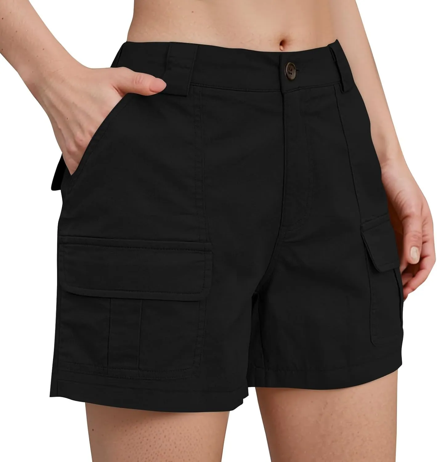 Women's 2025 Cargo Shorts Stretchy High Waisted Workout Shorts with Pockets Hiking Outdoor Adventures