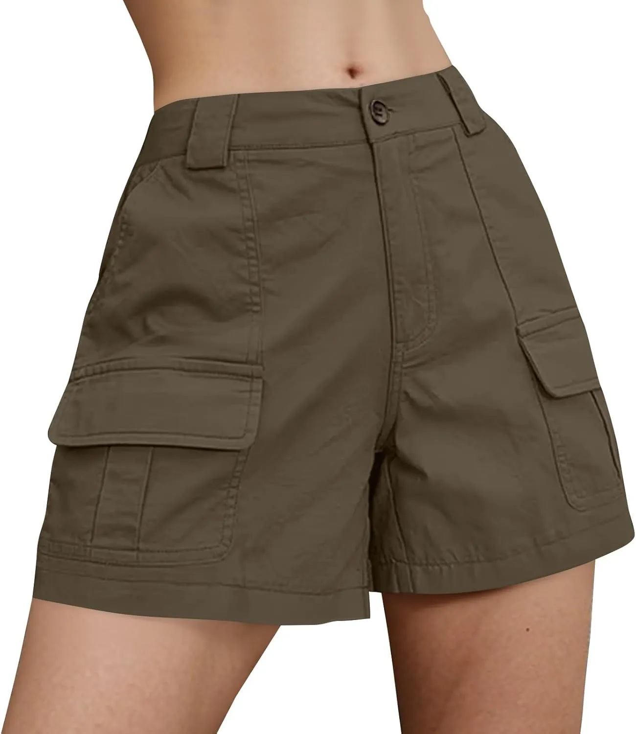 Women's 2025 Cargo Shorts Stretchy High Waisted Workout Shorts with Pockets Hiking Outdoor Adventures