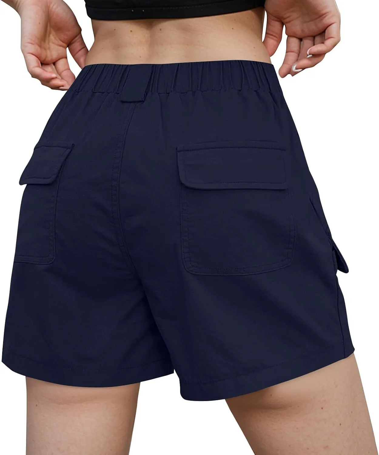 Women's 2025 Cargo Shorts Stretchy High Waisted Workout Shorts with Pockets Hiking Outdoor Adventures