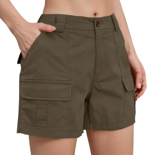 Women's 2025 Cargo Shorts Stretchy High Waisted Workout Shorts with Pockets Hiking Outdoor Adventures