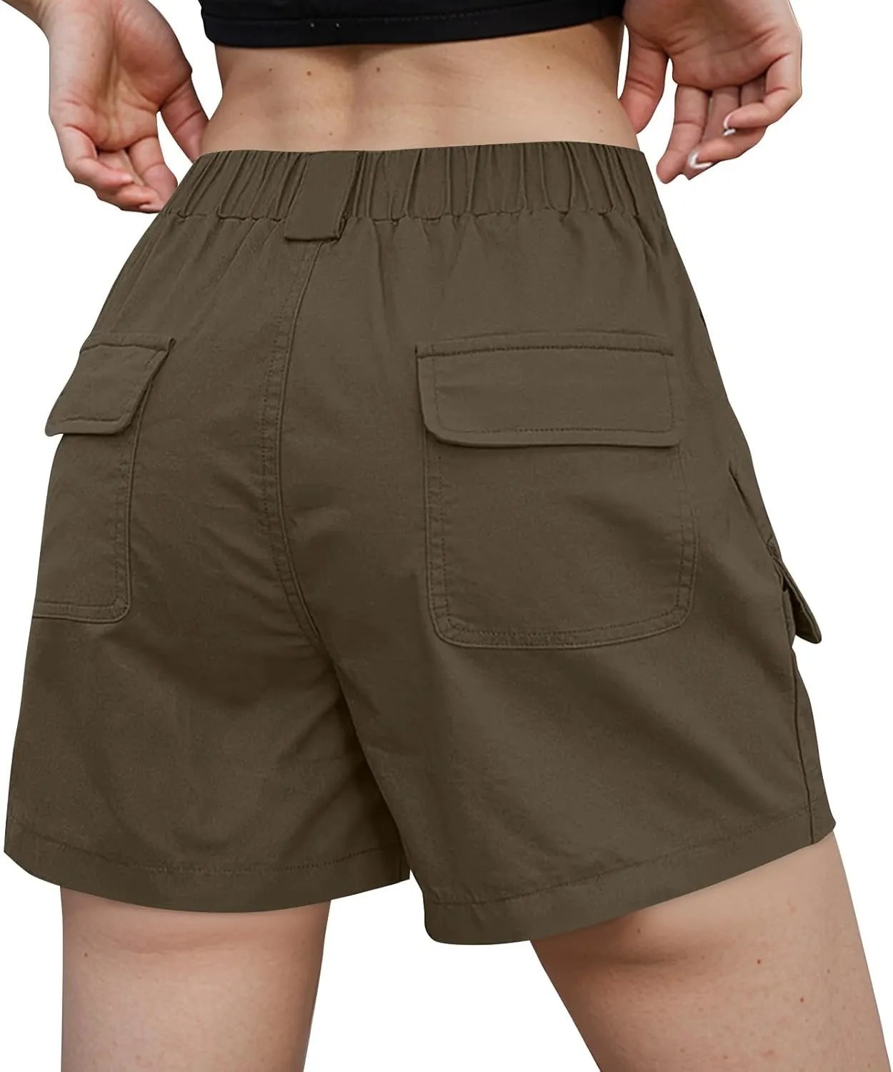 Women's 2025 Cargo Shorts Stretchy High Waisted Workout Shorts with Pockets Hiking Outdoor Adventures