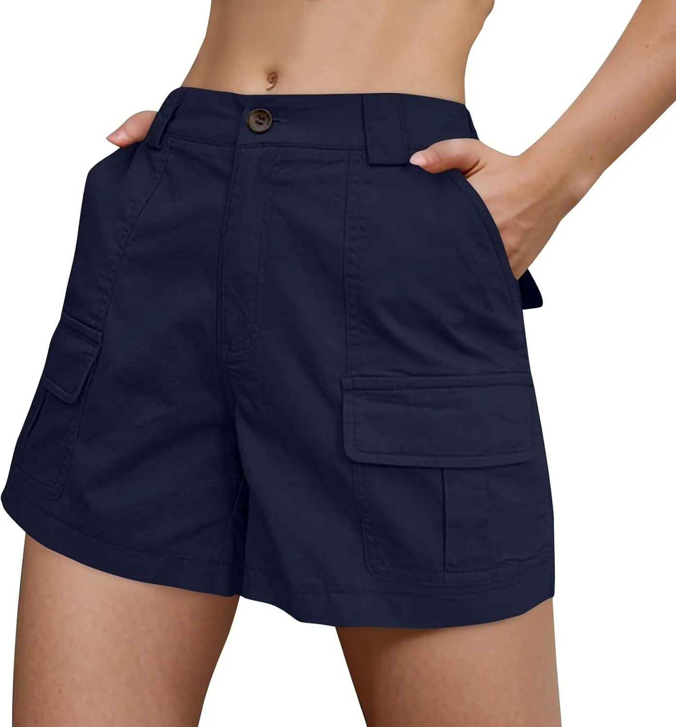 Women's 2025 Cargo Shorts Stretchy High Waisted Workout Shorts with Pockets Hiking Outdoor Adventures