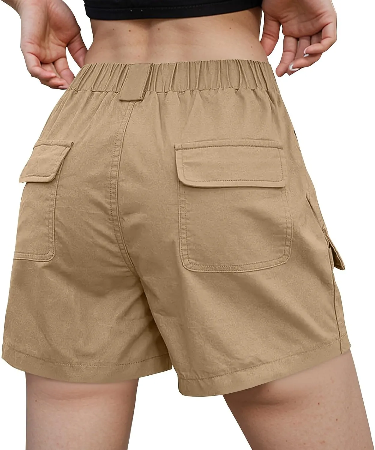 Women's 2025 Cargo Shorts Stretchy High Waisted Workout Shorts with Pockets Hiking Outdoor Adventures