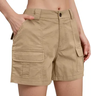 Women's 2025 Cargo Shorts Stretchy High Waisted Workout Shorts with Pockets Hiking Outdoor Adventures