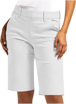 Women's Bermuda Shorts, Summer Straight Leg Chino Dressy Bike Shorts High Waisted Office Casual Party Sweat Shorts