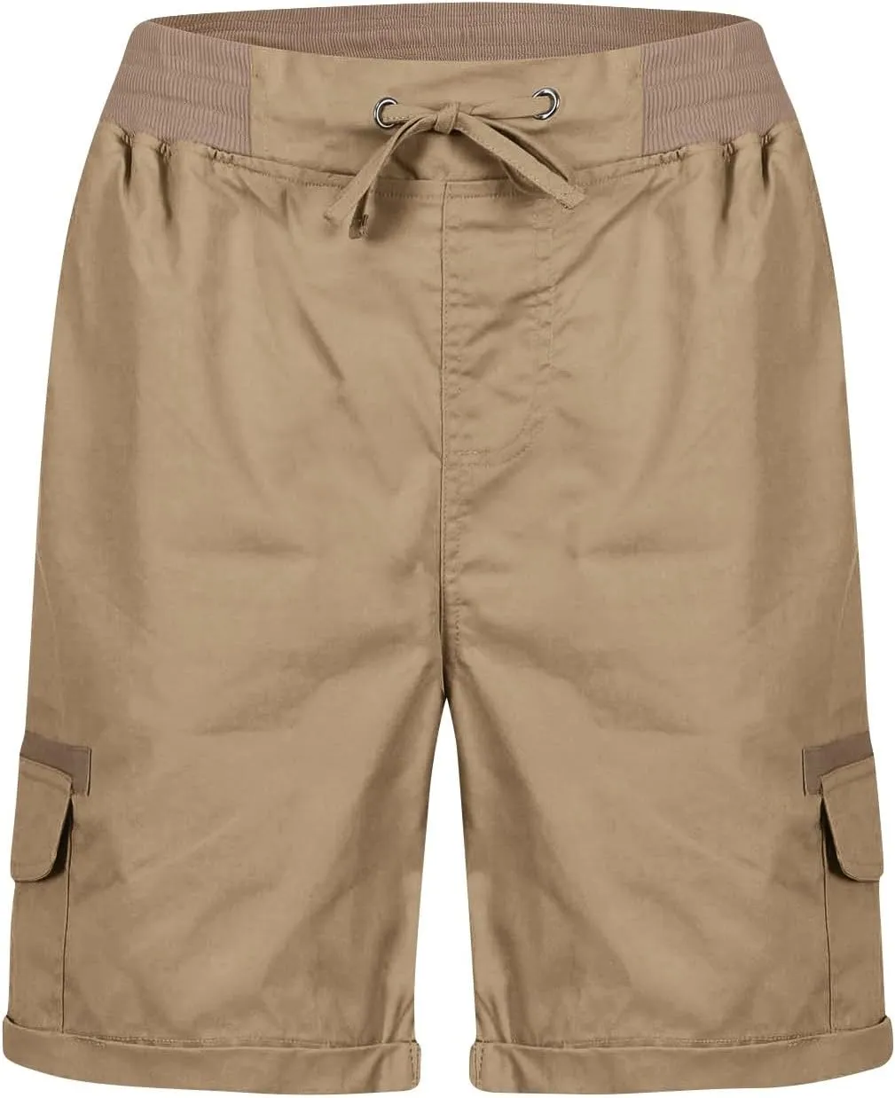 Womens Cargo Shorts 2025 Summer Casual Elastic High Waisted Drawstring Shorts Dressy Cotton Short Pants with Pocket