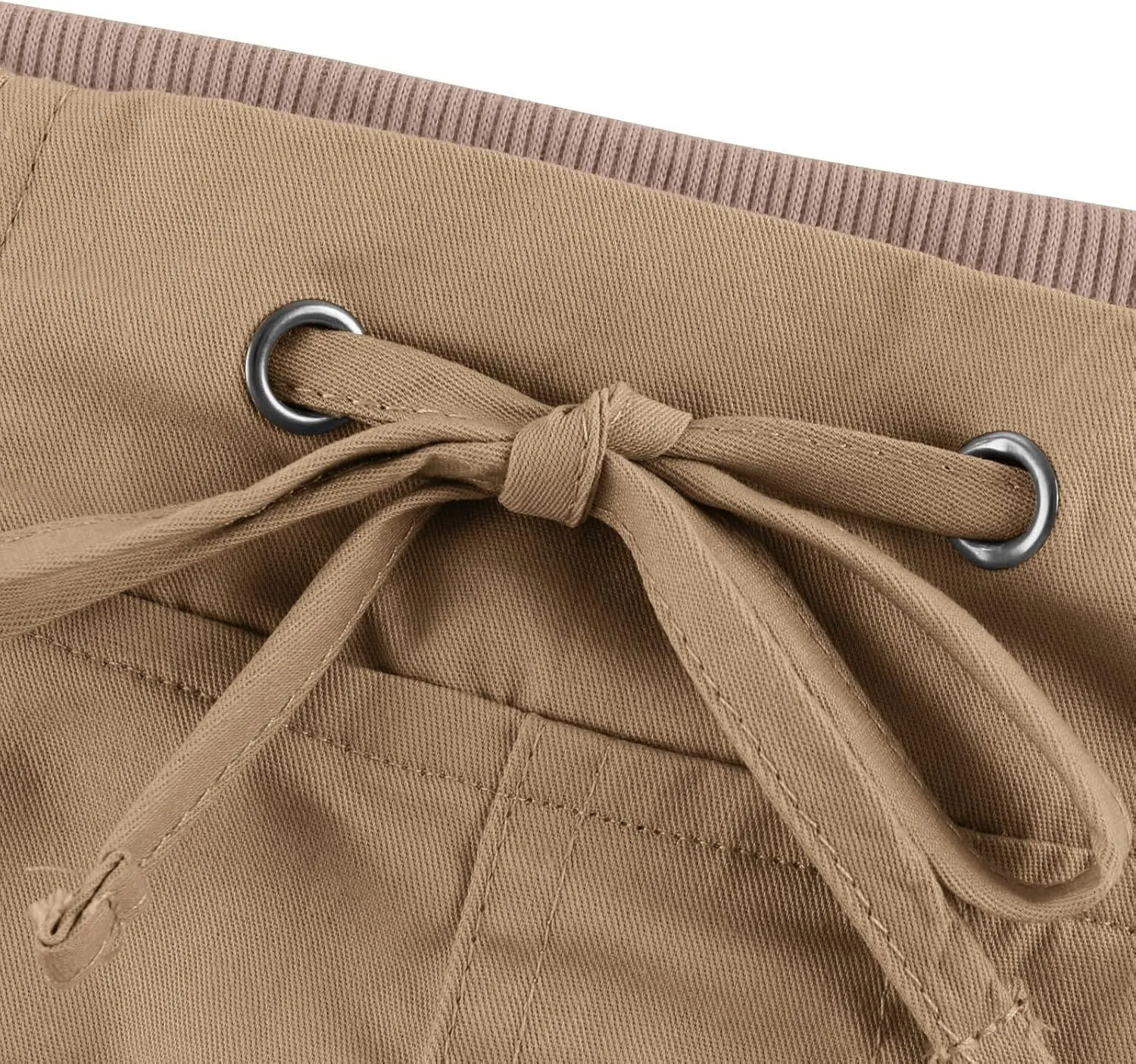 Womens Cargo Shorts 2025 Summer Casual Elastic High Waisted Drawstring Shorts Dressy Cotton Short Pants with Pocket