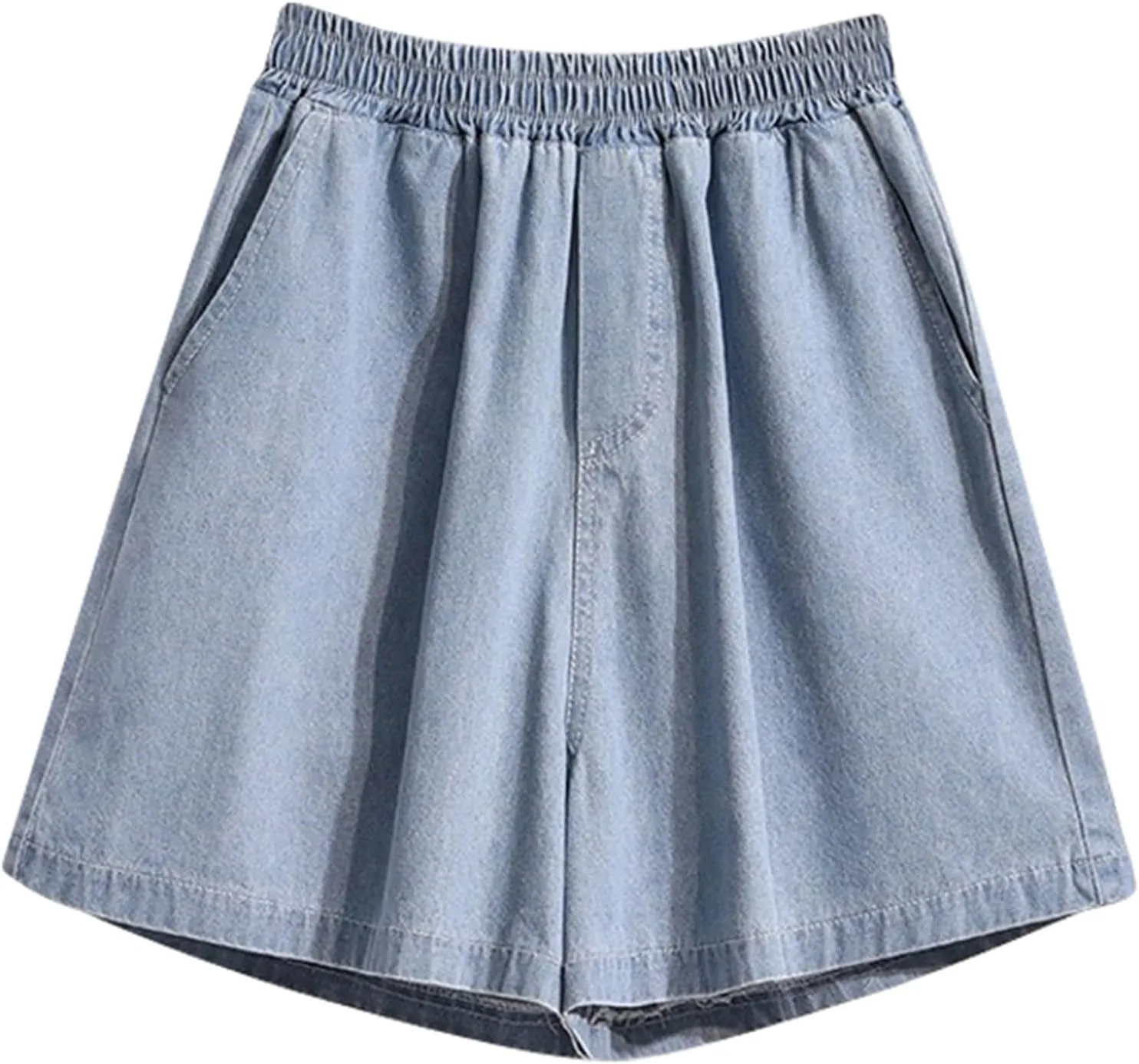Women's Denim Shorts High Waisted Loose Short Pants Summer Wide Leg Jean Shorts Casual Light Short with Pockets