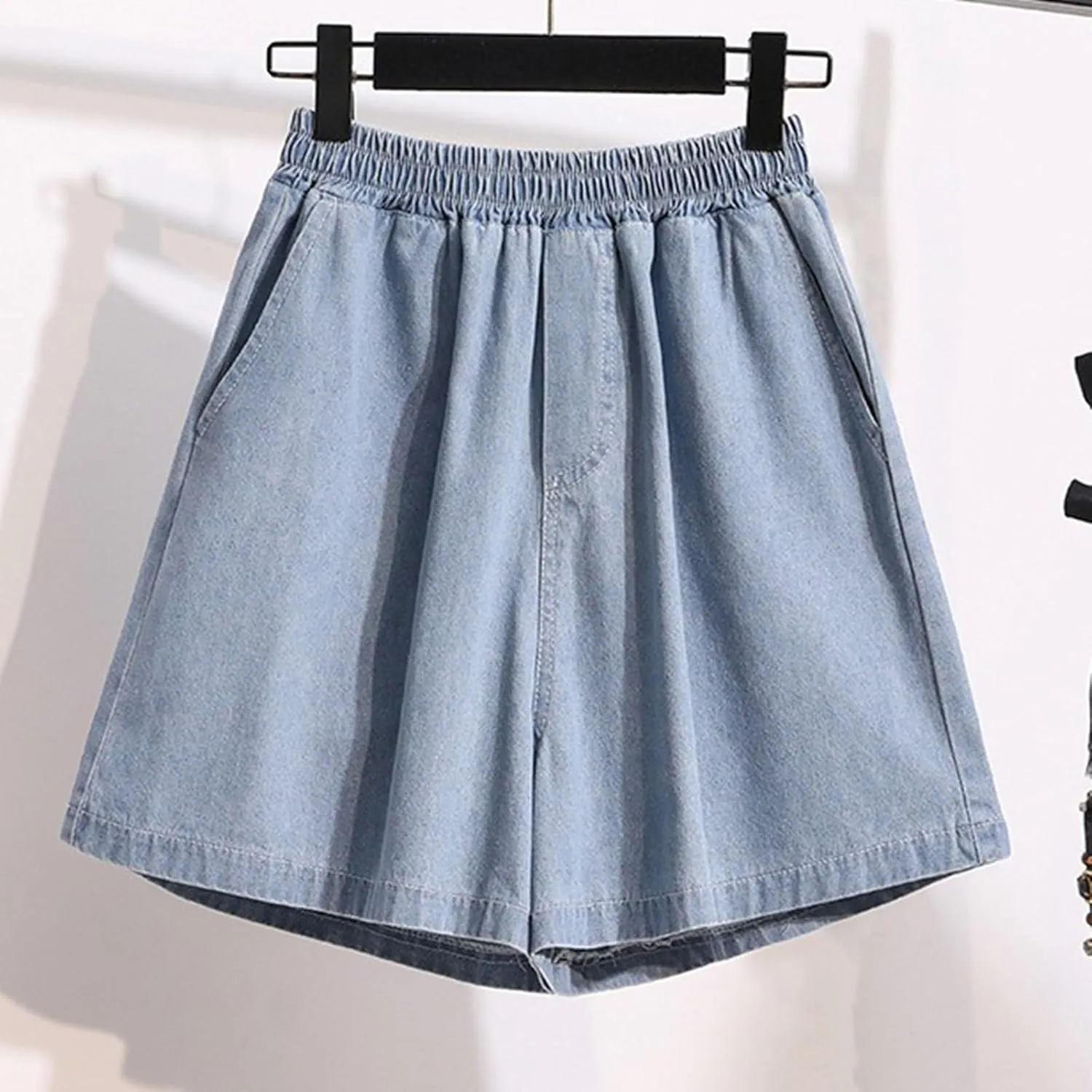 Women's Denim Shorts High Waisted Loose Short Pants Summer Wide Leg Jean Shorts Casual Light Short with Pockets