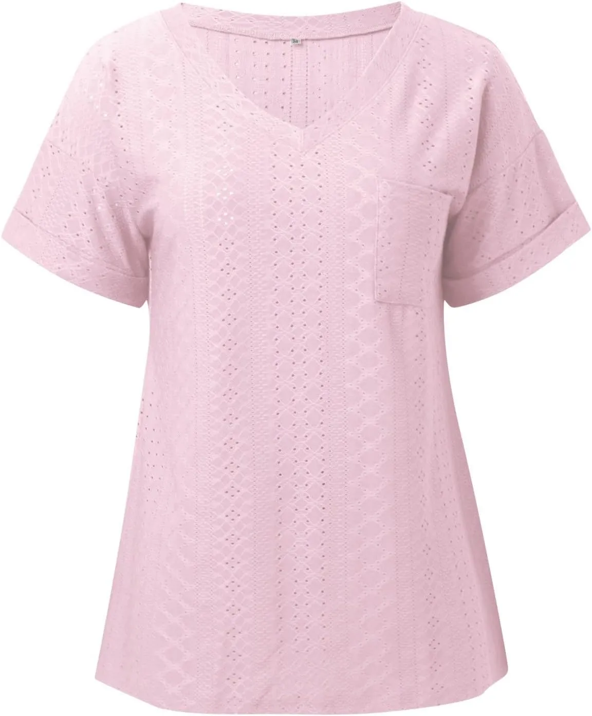 Womens Fashion Casual Tank Top V Neck T Shirts Summer Lace Sleeve Casual Loose T Plus Size Extra Long Tops for