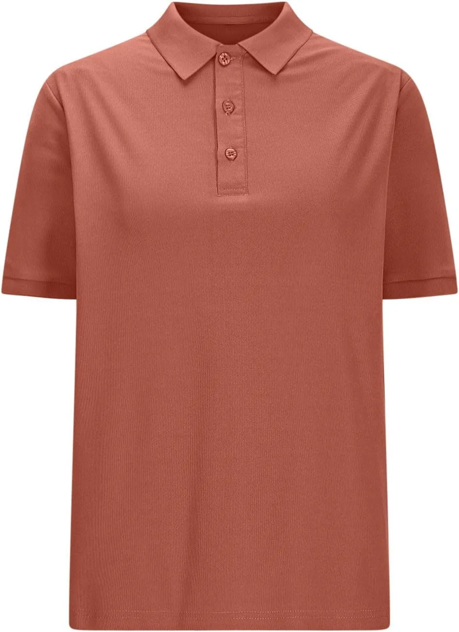 Women's Fashion Polo Shirts Quick Dry Moisture-Wicking Athletic Workout Summer Short Sleeve Loose T-Shirt