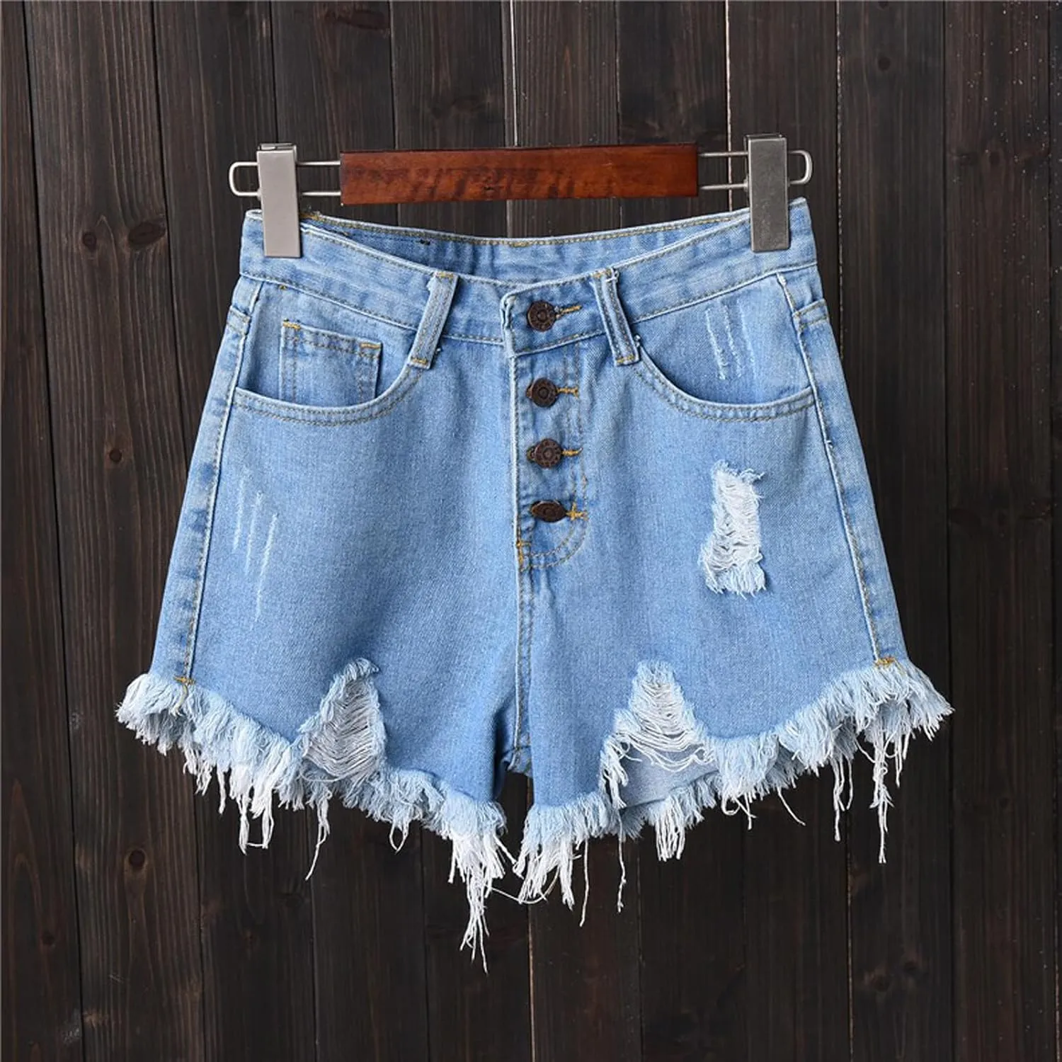 Womens High Waisted Jean Shorts Button Up Ripped Frayed Hem Jorts Shorts with Pockets Summer Dance Sexy Hot Y2K Short