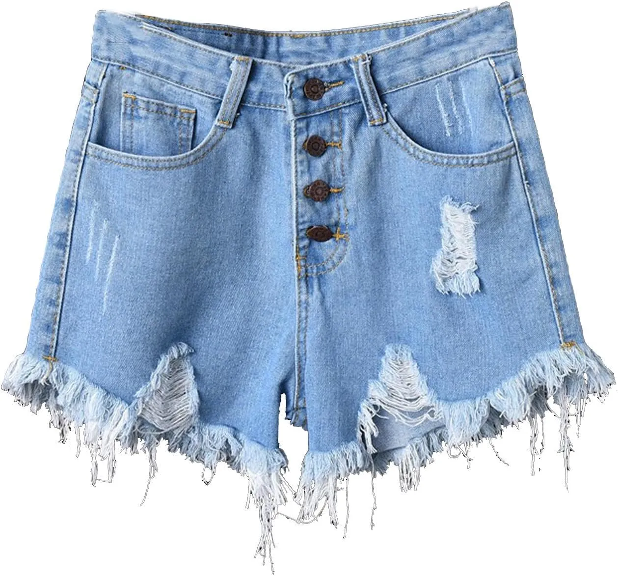 Womens High Waisted Jean Shorts Button Up Ripped Frayed Hem Jorts Shorts with Pockets Summer Dance Sexy Hot Y2K Short