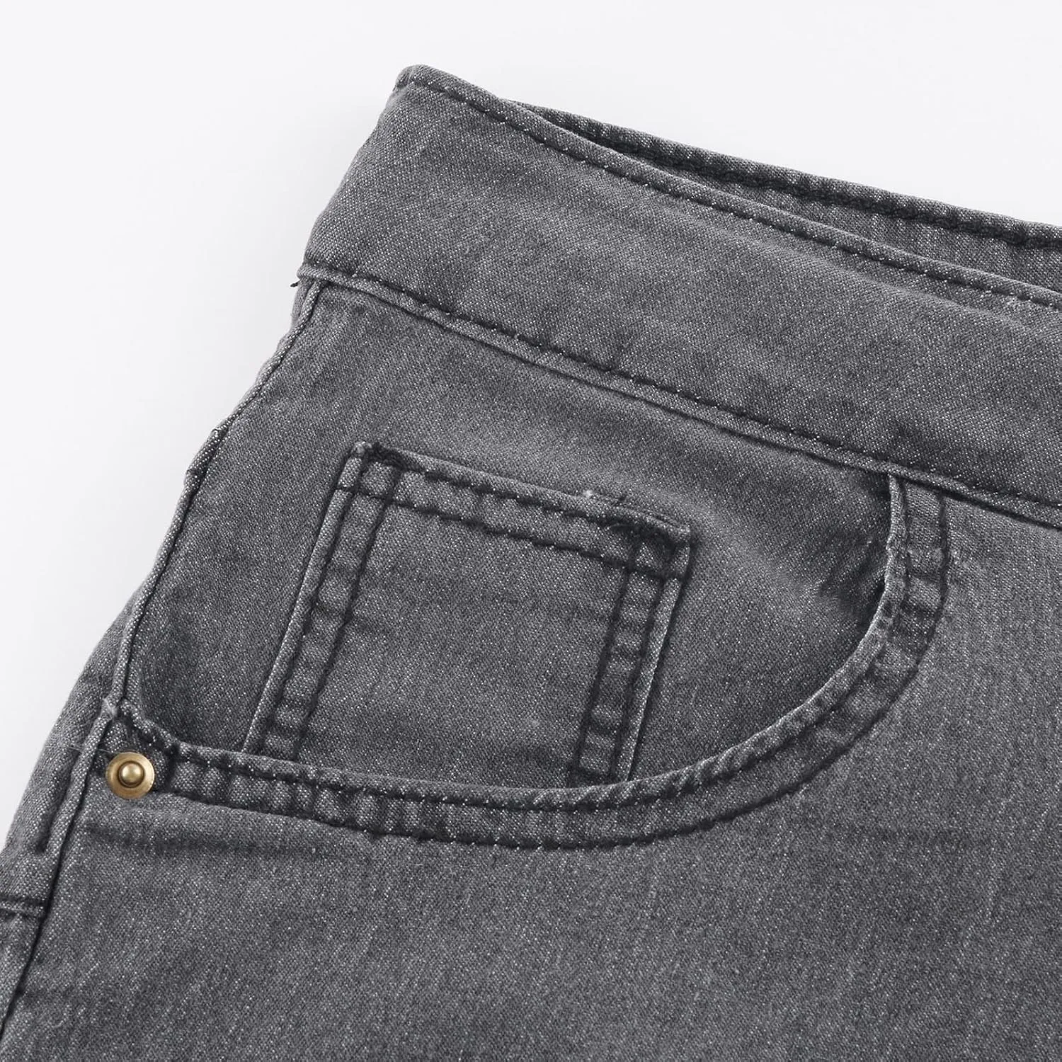 Womens Jean Shorts High Waisted Stretchy Denim Shorts Sexy Summer Hot Pants with Pockets Tummy Control Jean Shorts