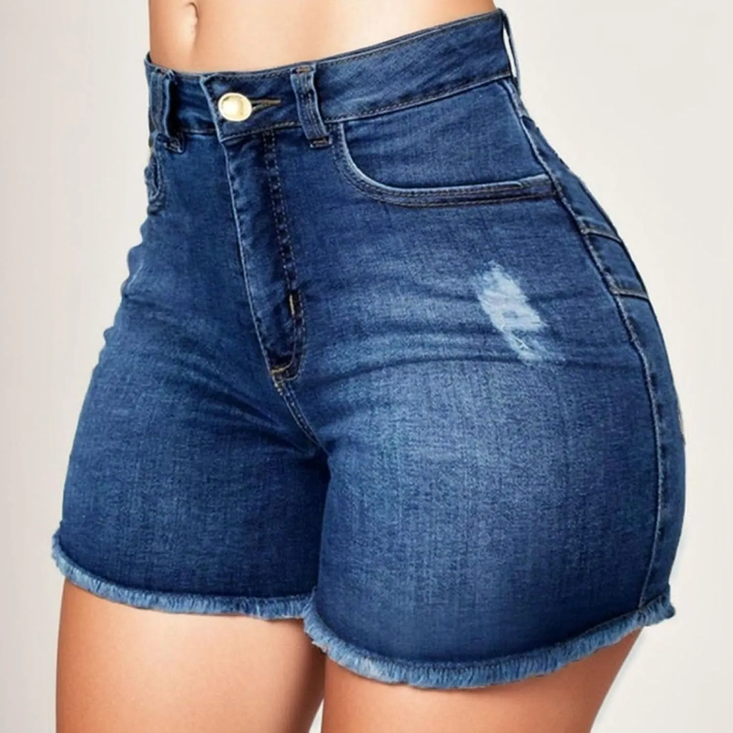 Womens Jean Shorts High Waisted Summer Stretchy Denim Shorts Ripped Frayed Raw Hem Trendy Jeans Short with Pockets 2025