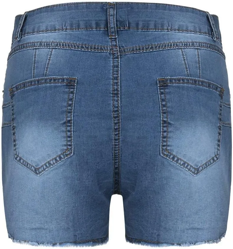 Womens Jean Shorts High Waisted Summer Stretchy Denim Shorts Ripped Frayed Raw Hem Trendy Jeans Short with Pockets 2025