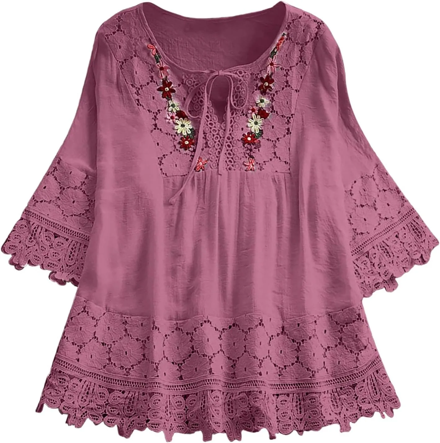 Womens Linen Shirts V-Neck Buttons Blouse Bohemian Boho Lightweight Tee Tops Short Sleeve Loose Fit T-Shirt