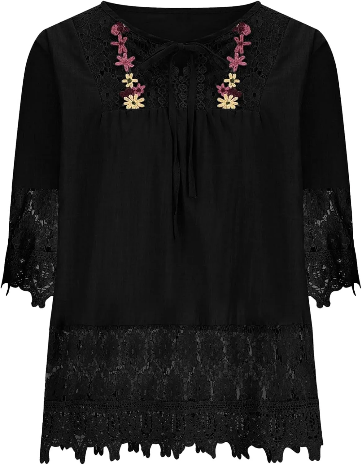Womens Linen Shirts V-Neck Buttons Blouse Bohemian Boho Lightweight Tee Tops Short Sleeve Loose Fit T-Shirt