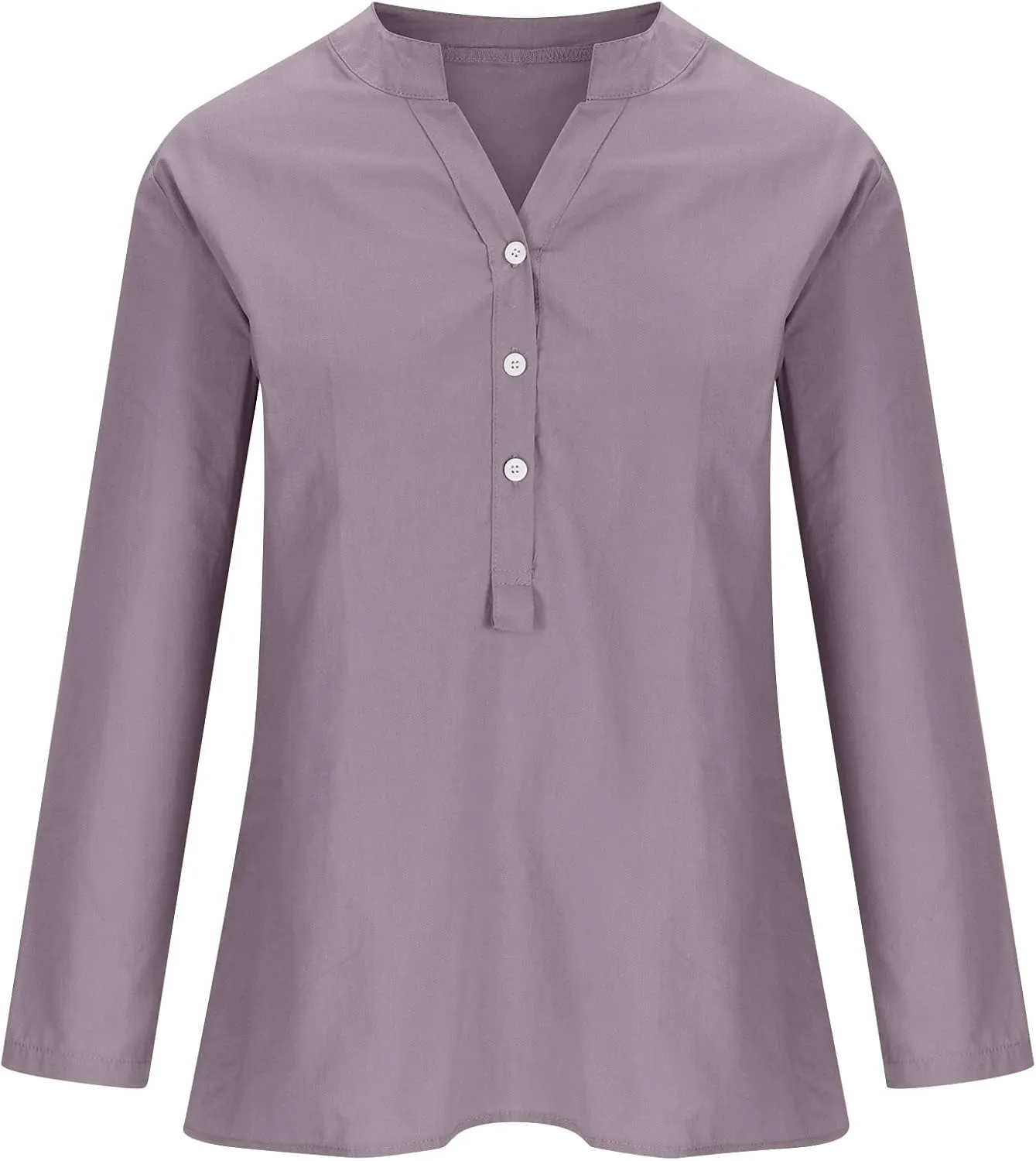 Women's Oversized Cotton Linen Shirts Blouses 2025 Casual 3/4 Sleeve Solid Color Tops Daily T Shirts Summer Tees