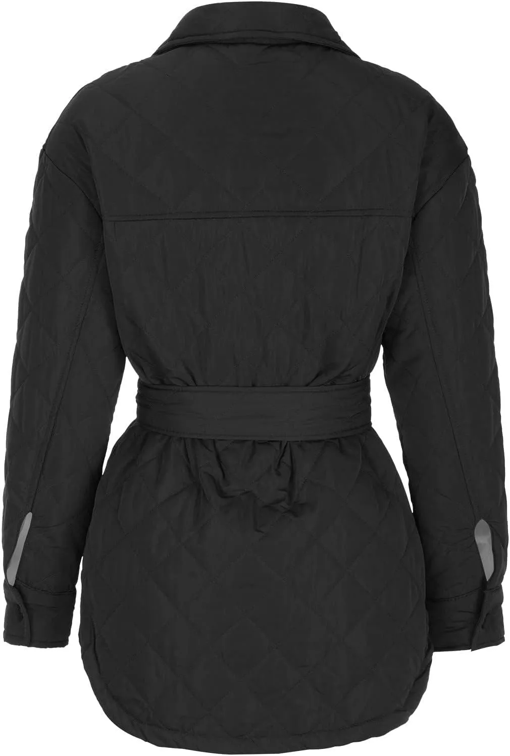 Women's Puffer Jacket Oversized Diamond Quilted Jackets Lightweight Lapel Button Down Padded Coat Warm Outwear Pockets
