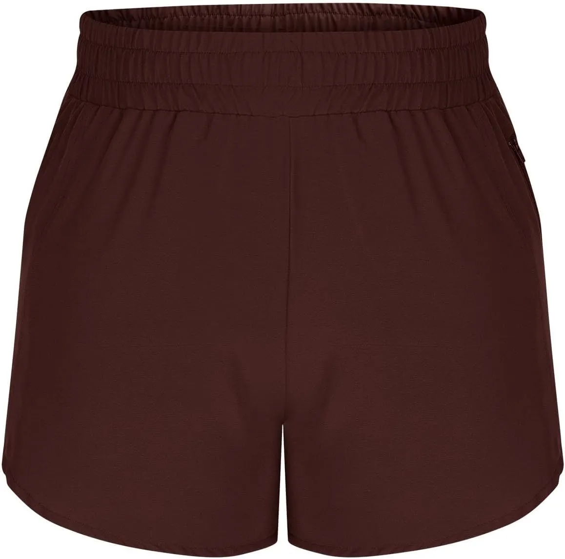 Women's Quick Dry Running Shorts Summer High Waisted Dolphin Athletic Jogger Shorts Lightweight with Zipper Pocket