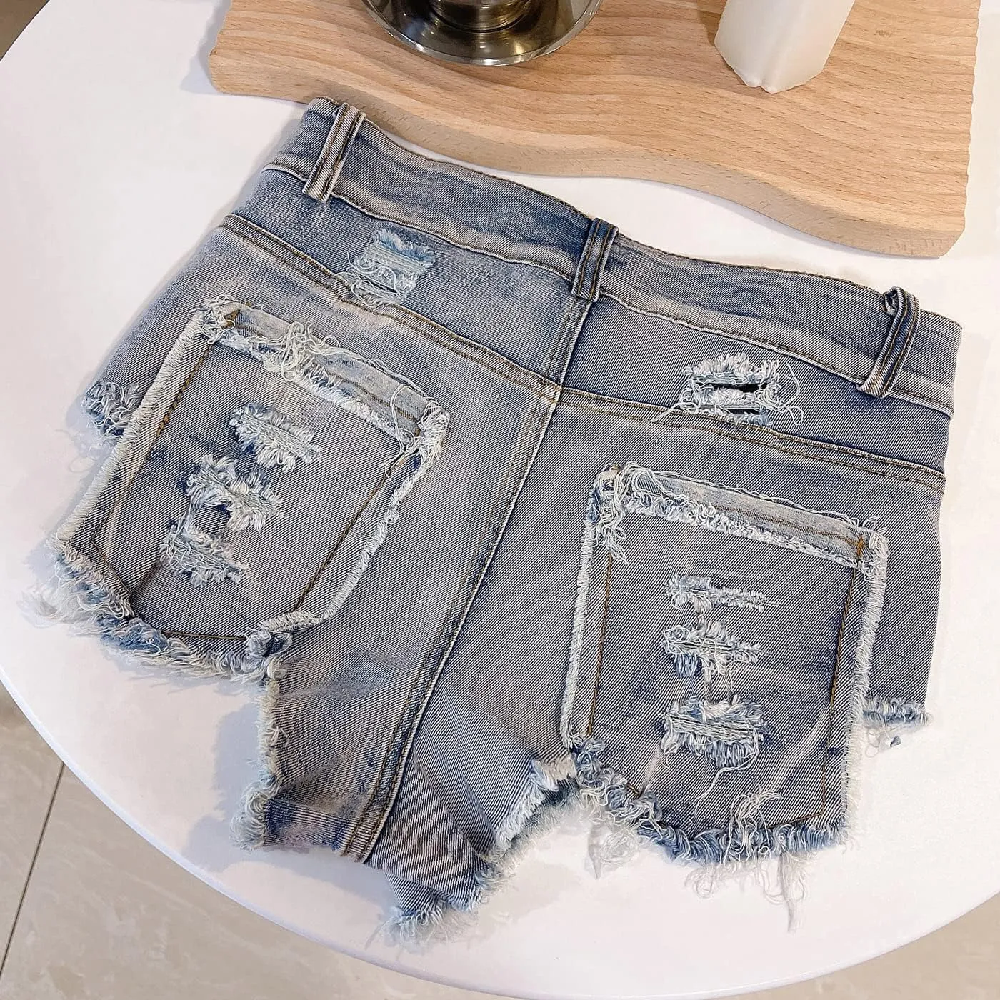 Women's Sexy High Waisted Stretch Mini Denim Shorts Hot Pants Clubwear