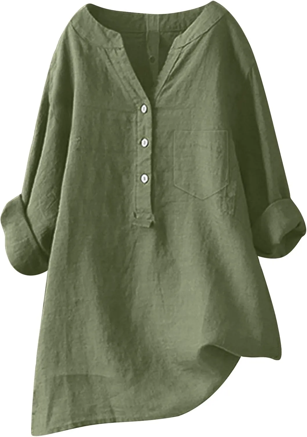 Womens Short Sleeve Cotton Linen Shirts Casual Crew Neck Comfy T-Shirts Embroidery Loose Summer Tee Shirts
