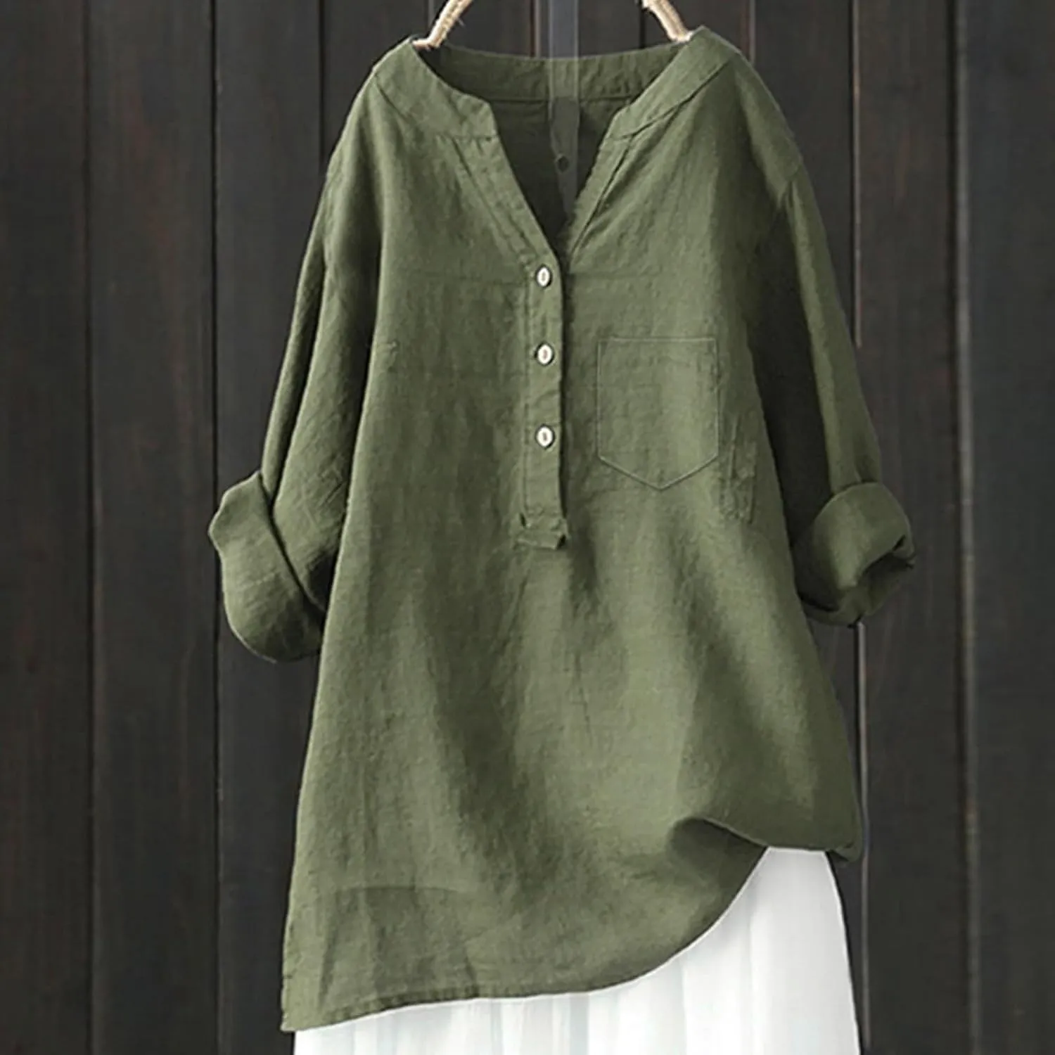 Womens Short Sleeve Cotton Linen Shirts Casual Crew Neck Comfy T-Shirts Embroidery Loose Summer Tee Shirts