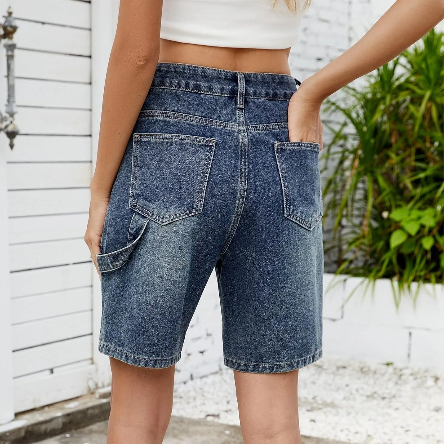 Womens Shorts Casual Denim Petite High Waisted Wide Leg Short Pants with Pocket Vacation Outfits