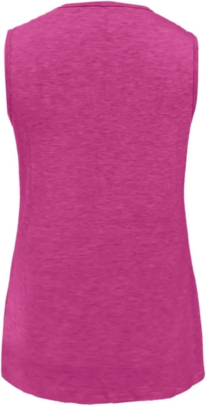 Womens Summer Tank Top Solid Color 2025 Vacation Sleeveless V Neck Loose Tee Beach Clothes Fashion Outfits