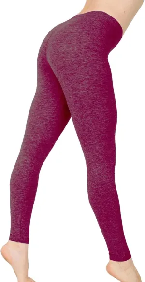 Women's Thick Yoga Soft Cotton Blend High Waist Workout Leggings with Tummy Control Compression