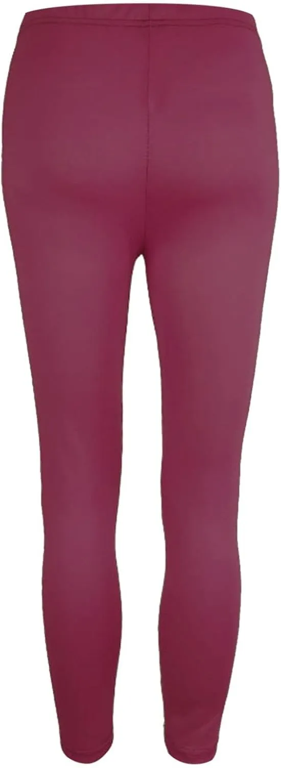 Women's Thick Yoga Soft Cotton Blend High Waist Workout Leggings with Tummy Control Compression