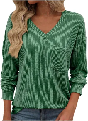 Womens Tunic Tops Loose Fit Long Sleeve Striped Shirts Crewneck Tops Lace Top Plus Size Women