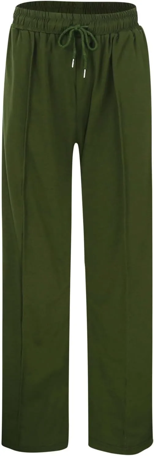 Women's Wide Leg Sweatpant High Waist Baggy Casual Drawstring Running Joggers Pants with Pockets