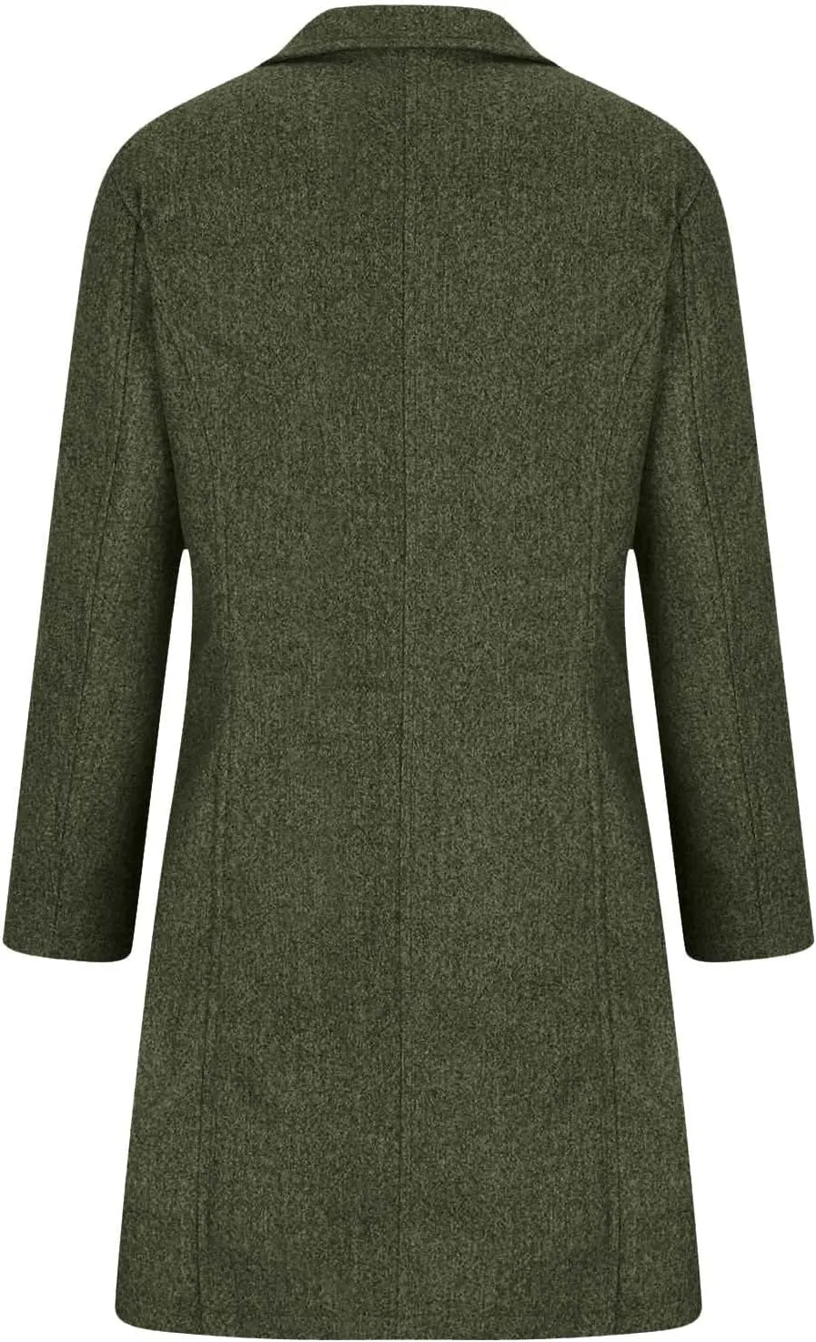 Women's Winter Wool Blend Pea Coat Casual Thicken Stand Collar Single Breasted Trench Coats Formal Office Jackets