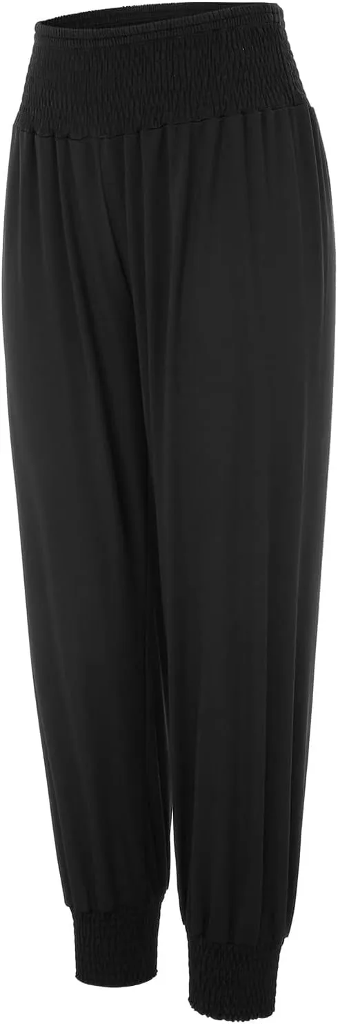 Womens Yoga Pants Comfortable Tapered Athletic Pant Harem Pant Elastic Waist Solid Color Loose Lounge Pants Trousers