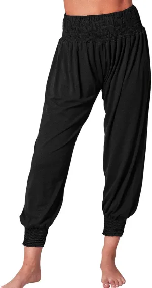 Womens Yoga Pants Comfortable Tapered Athletic Pant Harem Pant Elastic Waist Solid Color Loose Lounge Pants Trousers