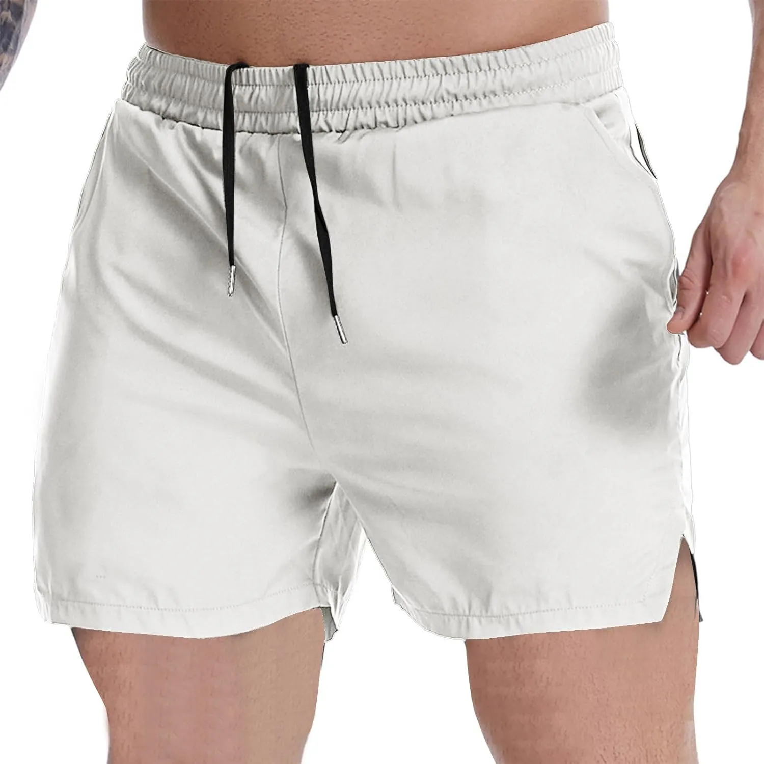 Xiaojmake Mens Bodybuilding Shorts 3 Inch Inseam Drawstring Gym Workout Short Quick Dry Running Athletic Short with Pockets