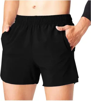 Xiaojmake Mens Running Shorts Quick Dry Athletic Gym Shorts with Zipper Pockets Water Resistant Workout Training Shorts