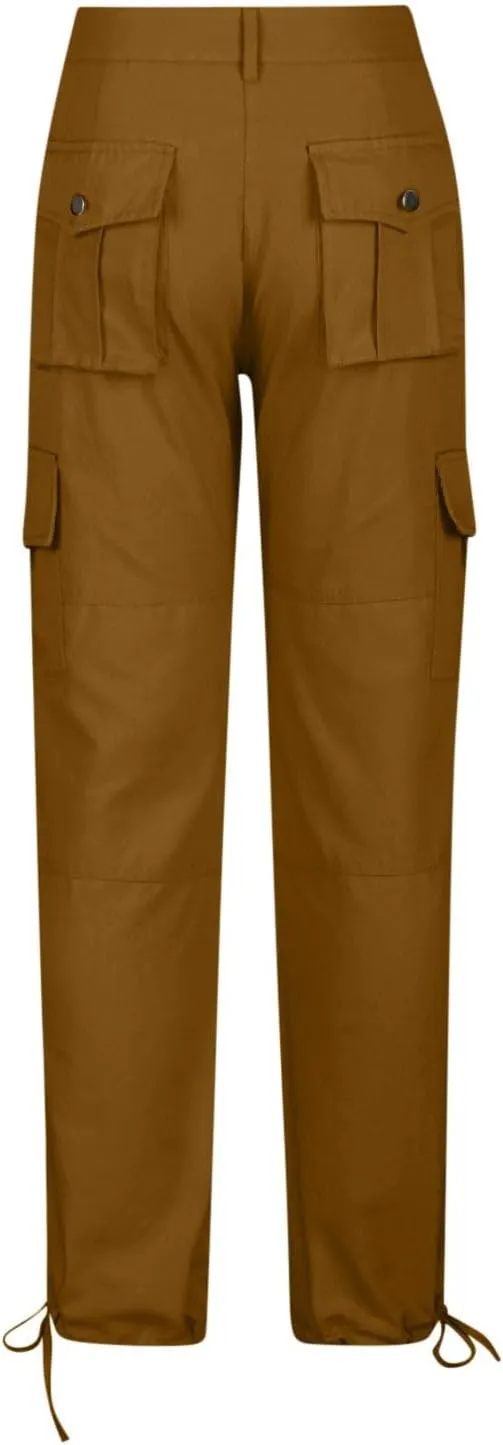 yardsong Multi-Pocket Outdoor Camping Hiking Cargo Pants Women's Low Rise Stretch Tactical Tapered Pants