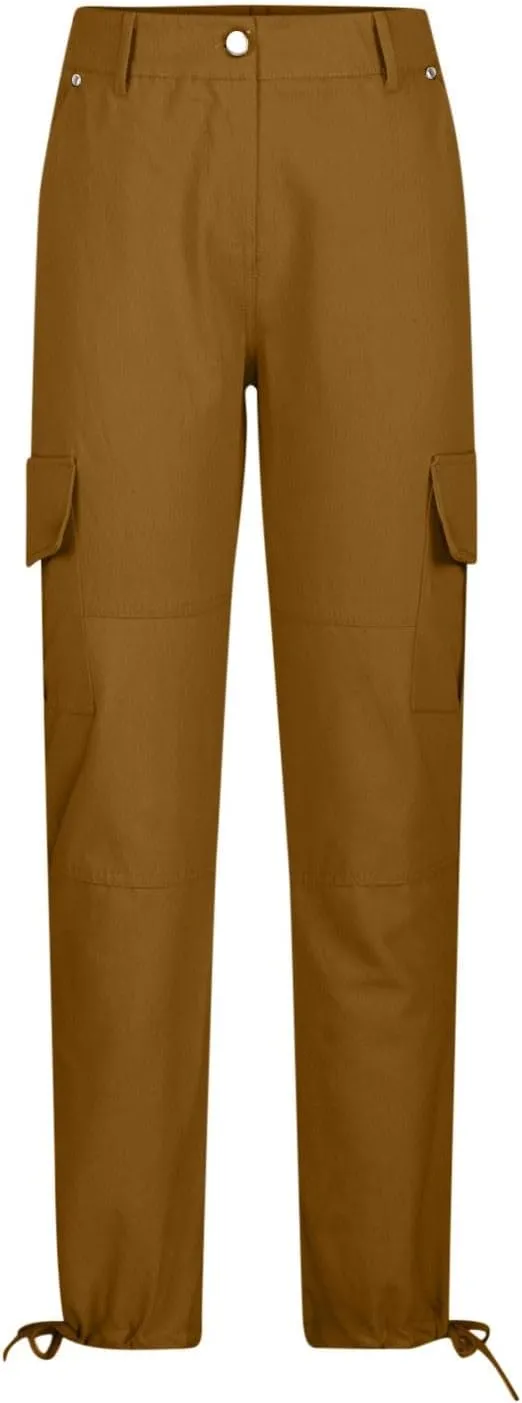yardsong Multi-Pocket Outdoor Camping Hiking Cargo Pants Women's Low Rise Stretch Tactical Tapered Pants